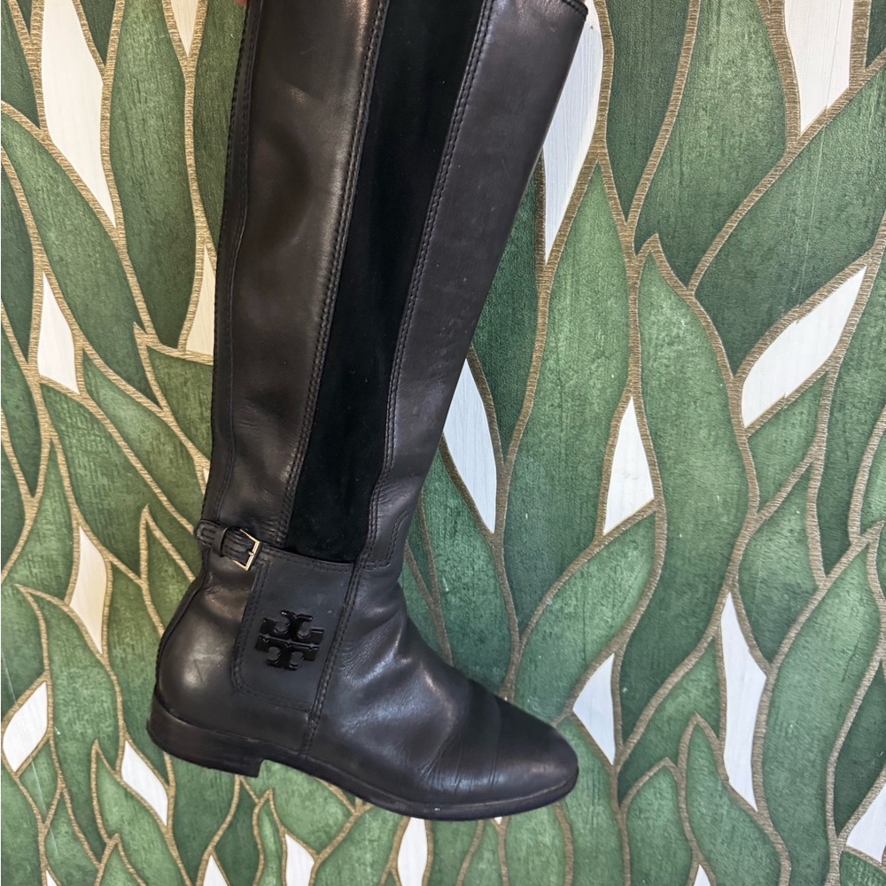 Tory Burch Black Leather Riding Boots